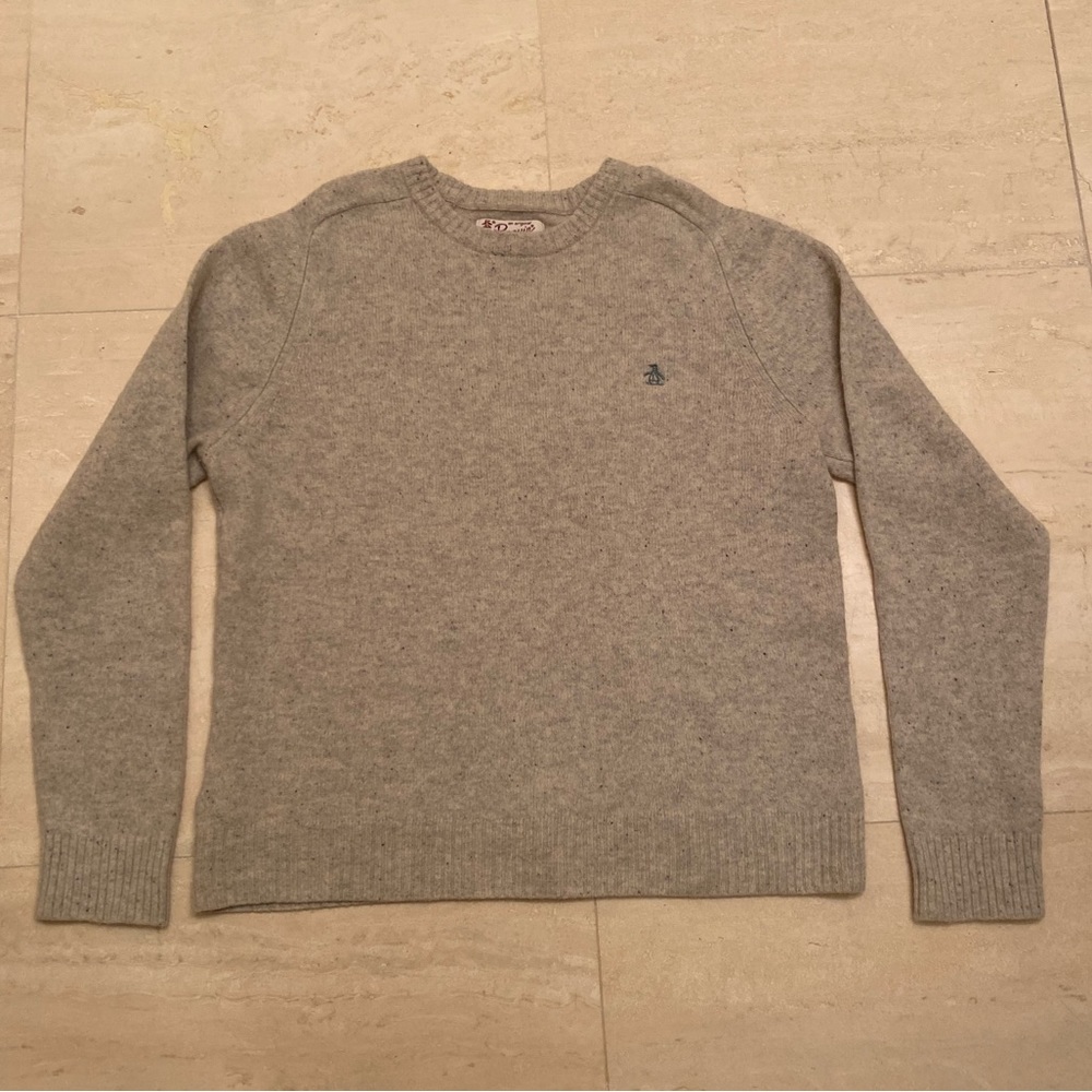 Vintage Munsingwear Womens Gray/Oatmeal Wool Crew Neck Sweater /XL